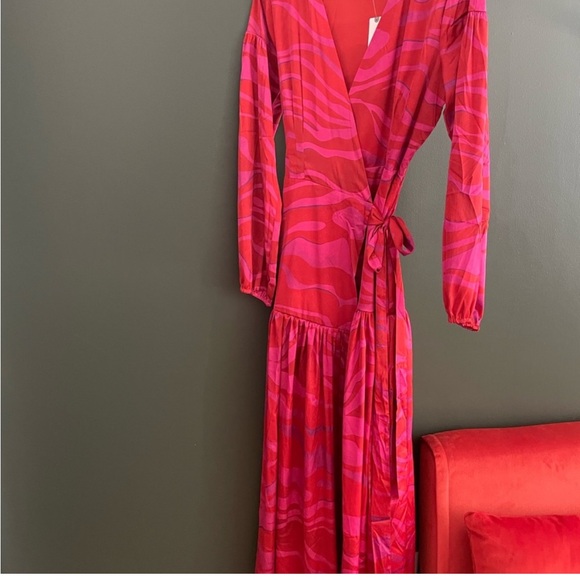 Anthropologie Dresses & Skirts - ANTHROPOLOGIE Hutch Zebra-Striped Wrap Maxi Dress